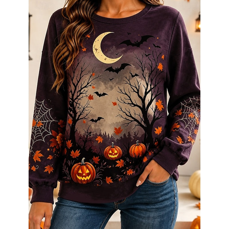 Rosalyn | Halloween Moonlit Pumpkin Sweatshirt Image