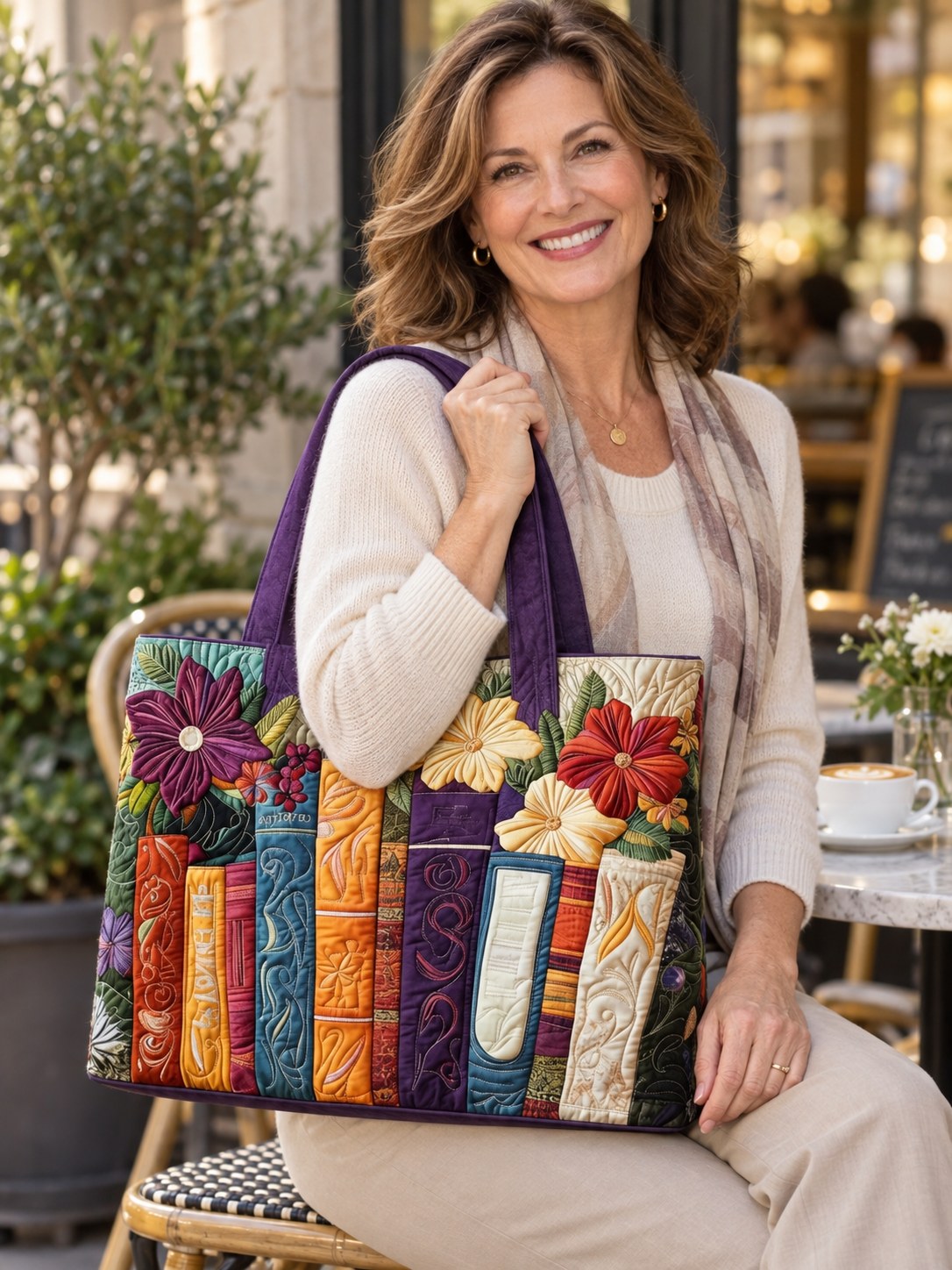 Katie | Floral Book Artistic Tote Bag Image