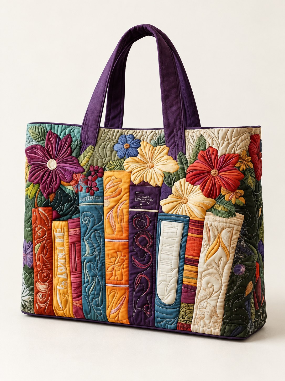 Katie | Floral Book Artistic Tote Bag