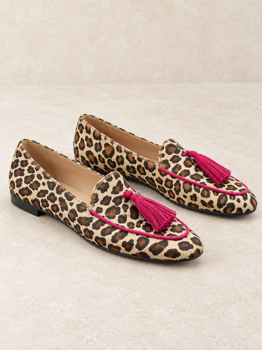 Kendall | Classic Animal Print Fringes Loafer