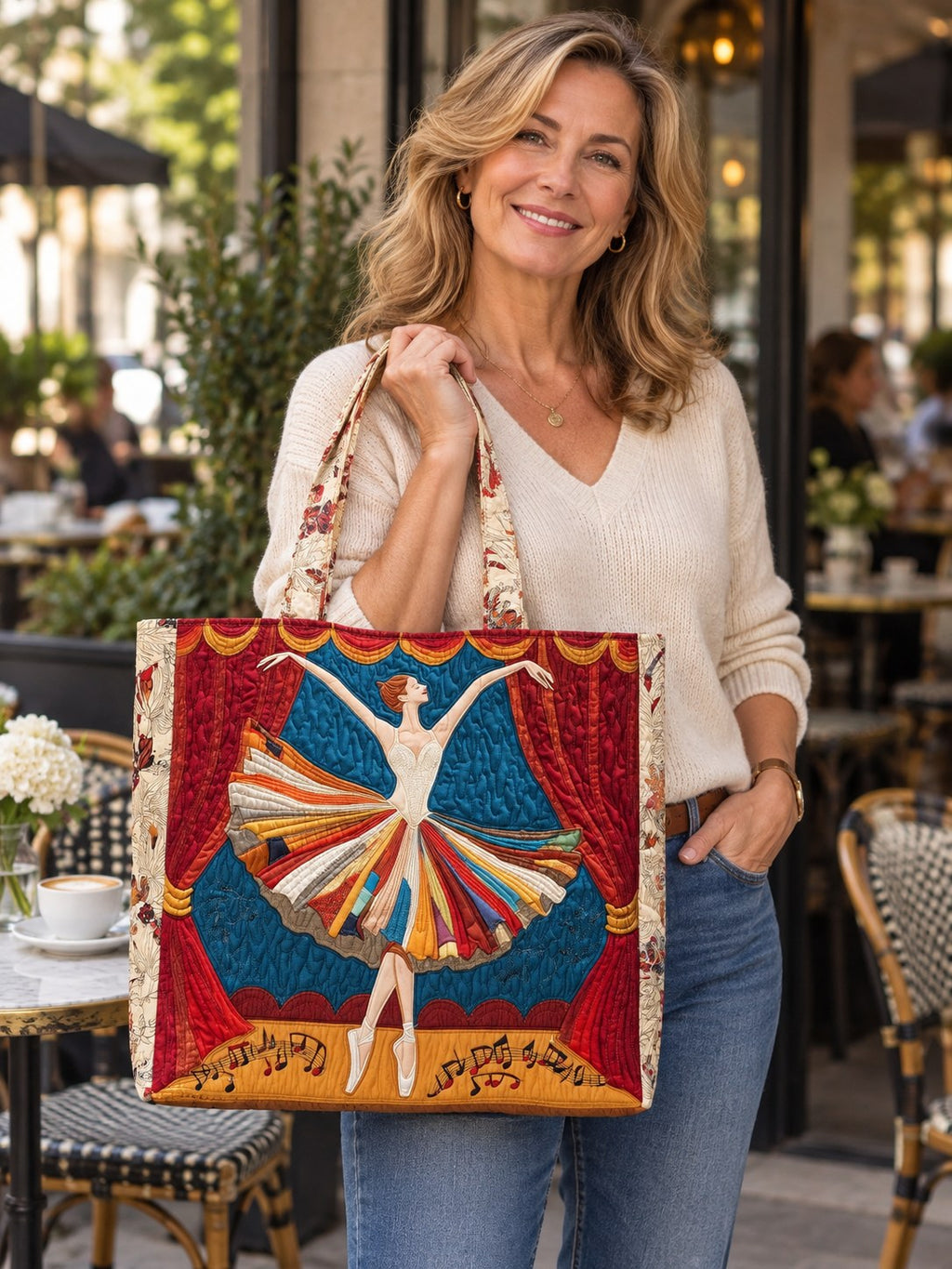 Kimberly | Multicolor Ballerina Art Tote Bag