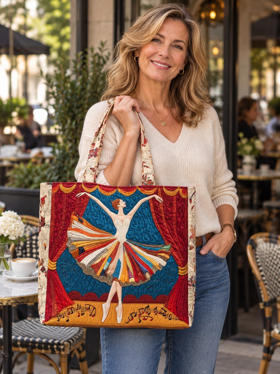 Kimberly | Multicolor Ballerina Art Tote Bag Image