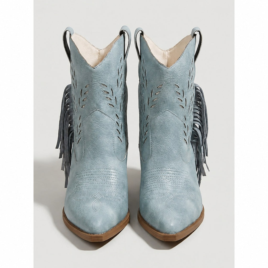 Corinne | Tasseled Western Ankle Boots