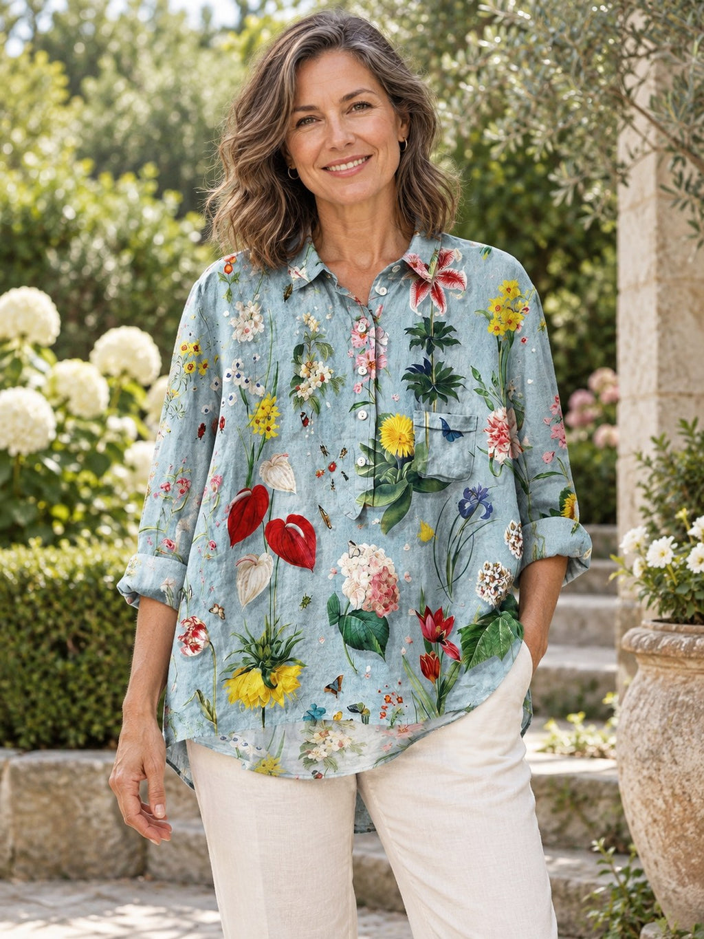 Krystal | Classic Artistic Button Up Blouse