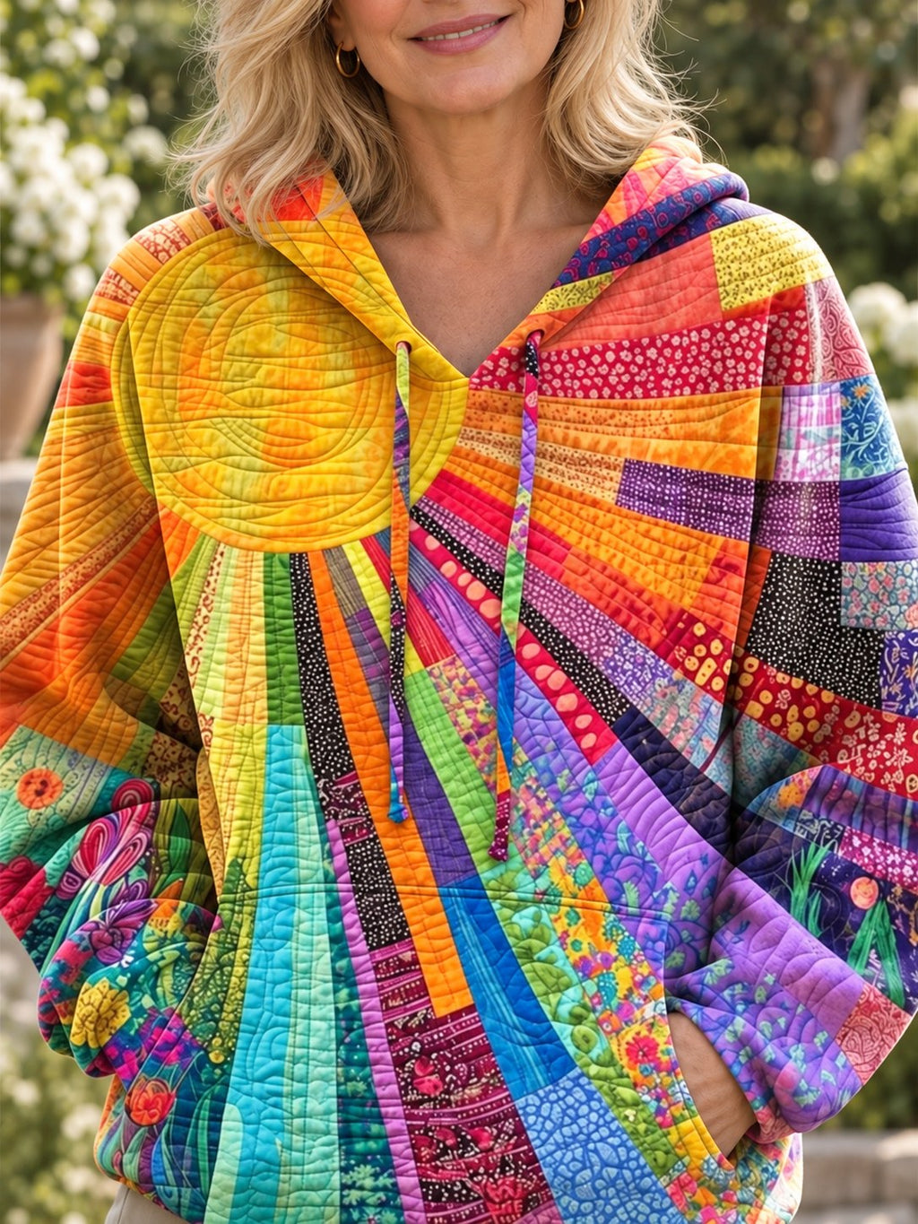 Lila | Radiant Patchwork Bohemian Hoodie
