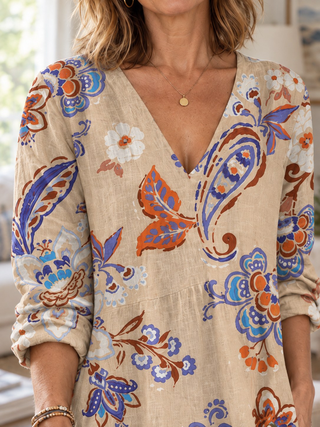 Lindsay | V-Neck Style Long Sleeve Dress Image