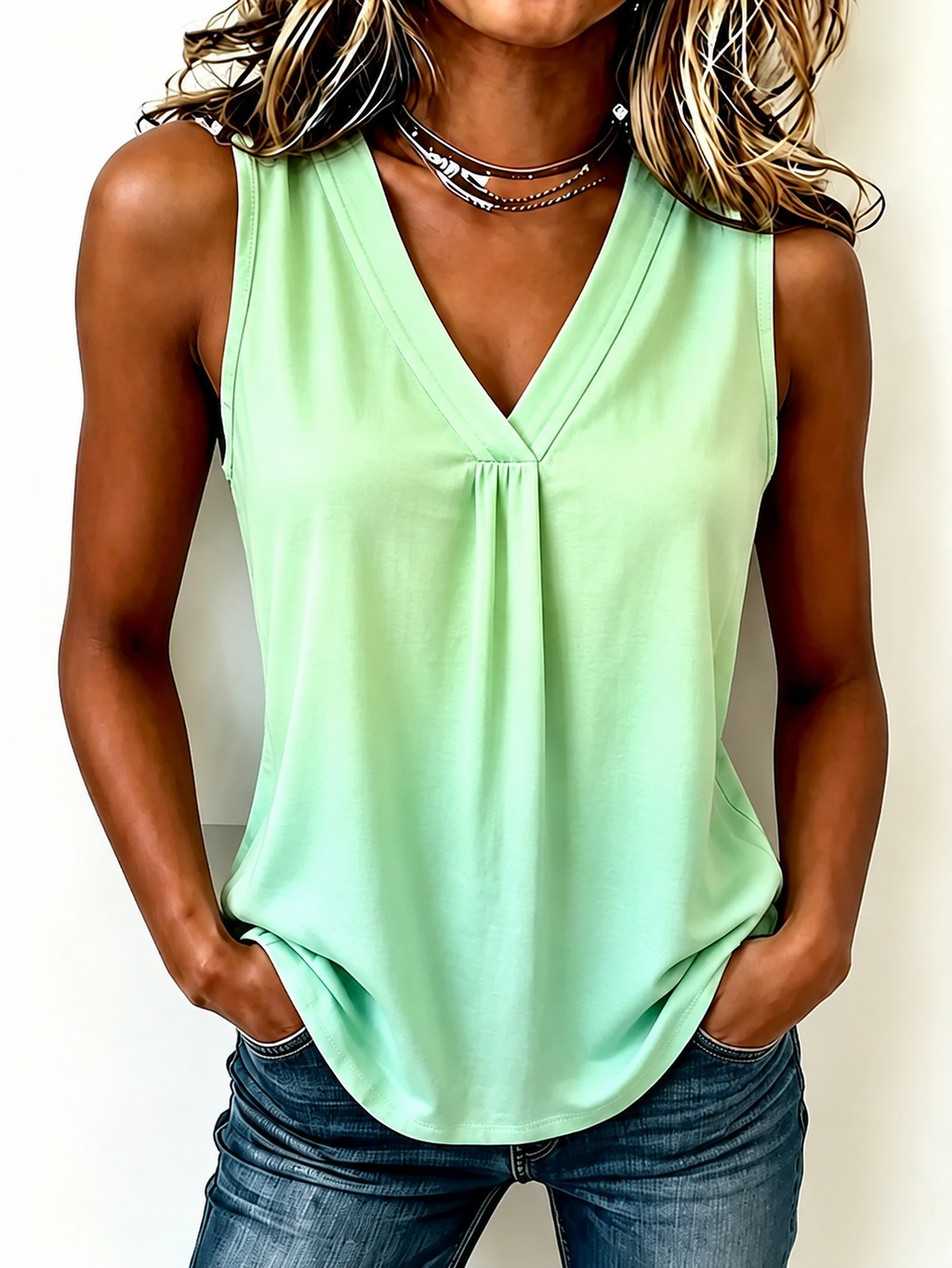 Brooke | Elegant V-Neck Tank Top