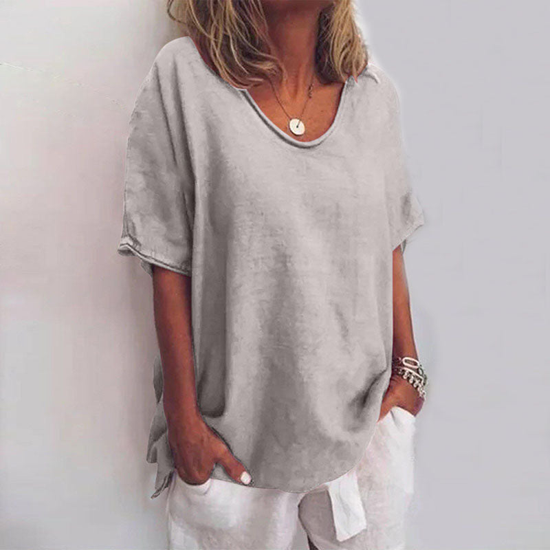 Megan | Refined V-Neck Short Sleeve Blouse Image