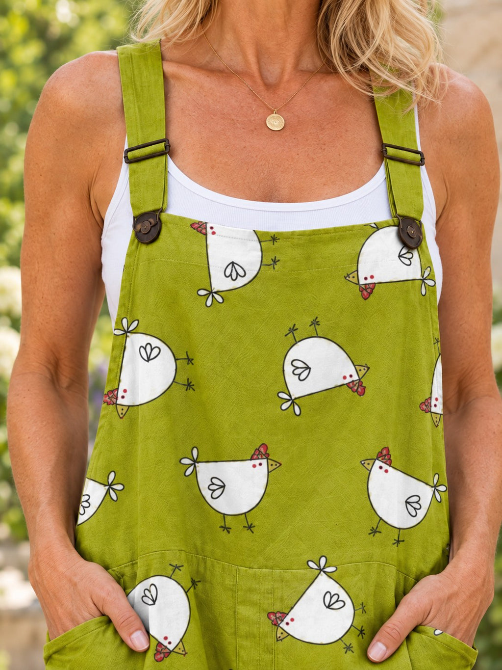 Marie | Comfortable Dotted Chicken Art Jumpsuit