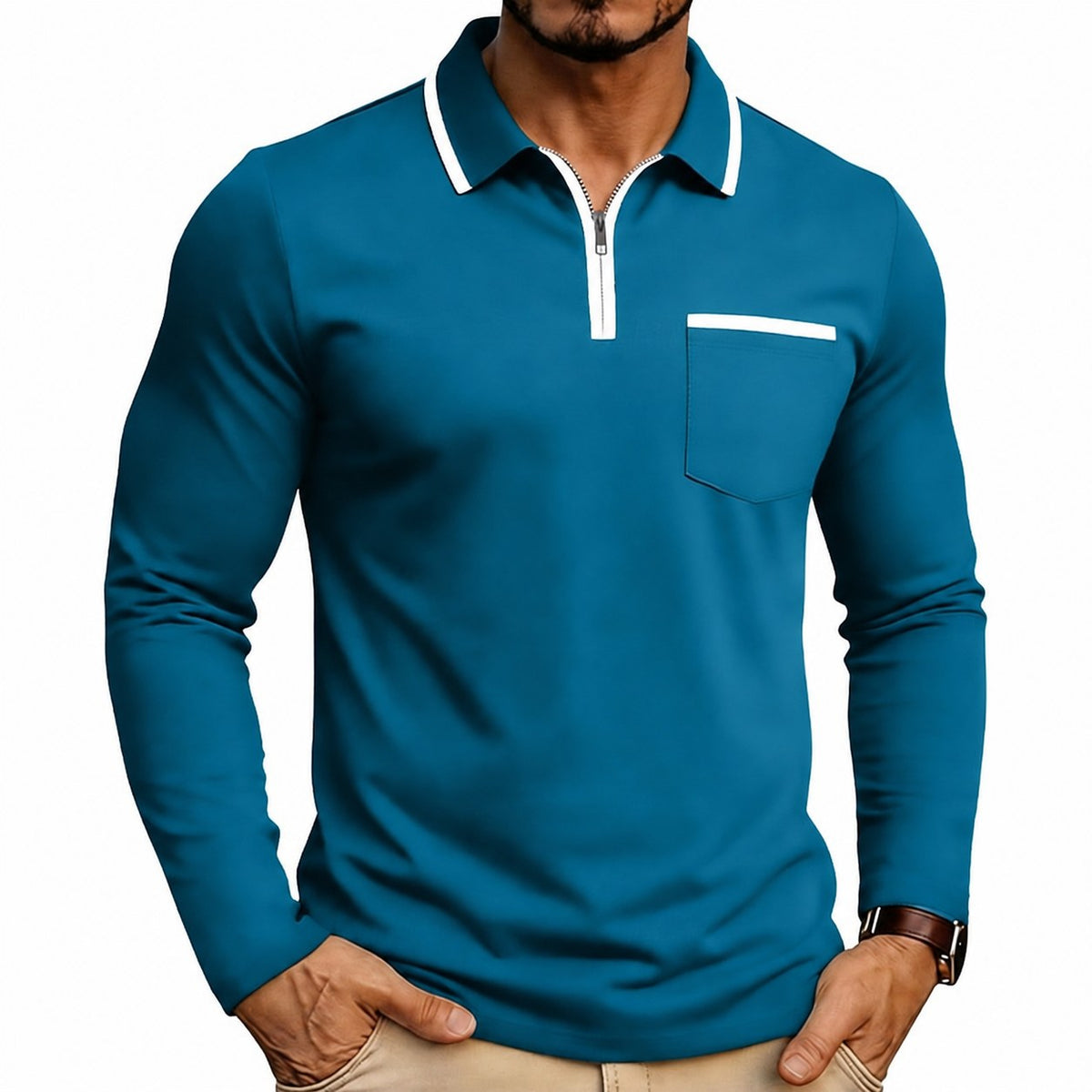 Maurice | Refined Quarter-Zip Polo Shirt Image