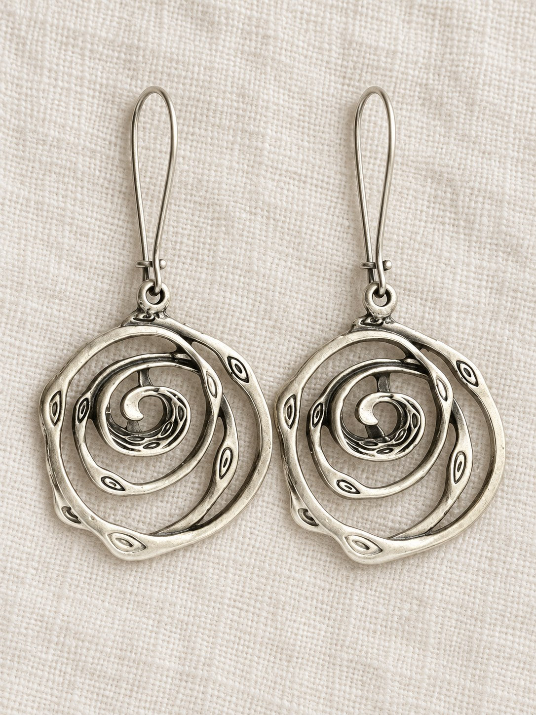 Mindy | Elegant Twisted Silver Earrings Image