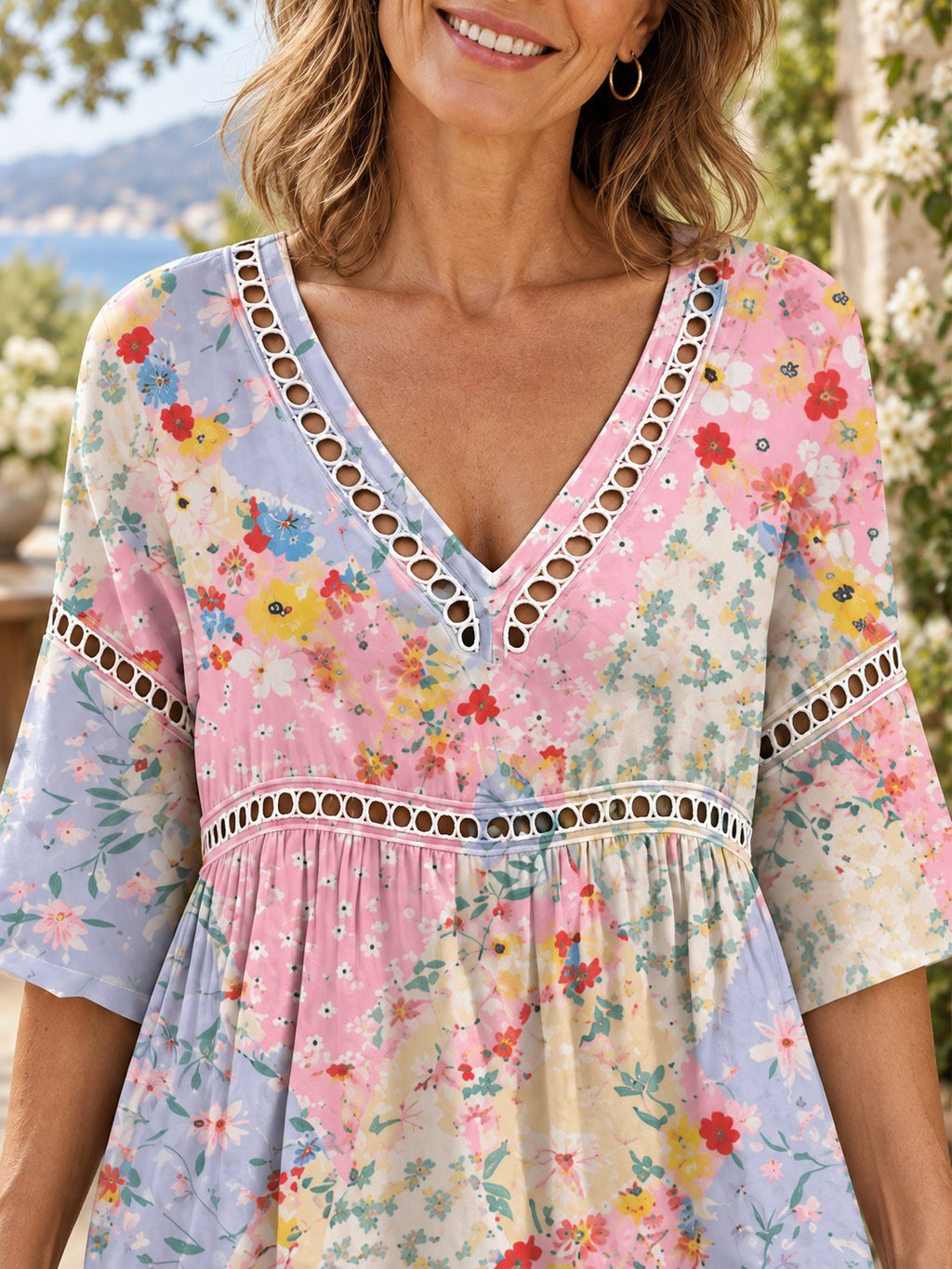 Mindy | Stylish Floral Patchwork Dress
