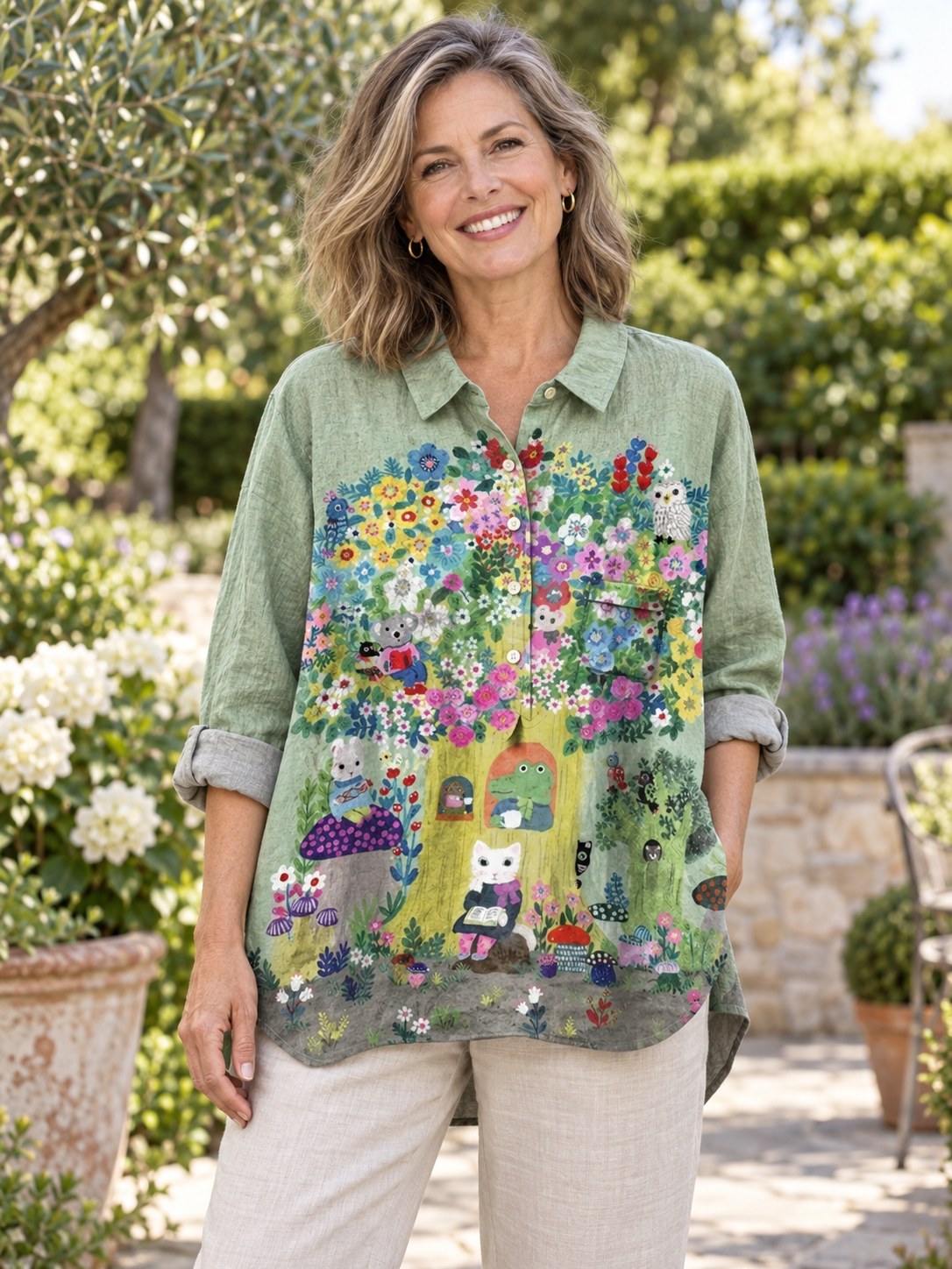 Monique | Modern Artistic Collar Blouse Image