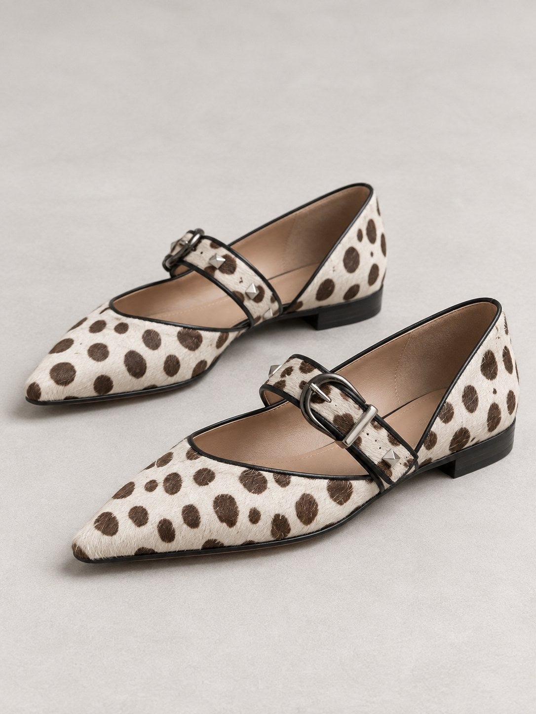 Morgan | Classic Dotted Strap Flats