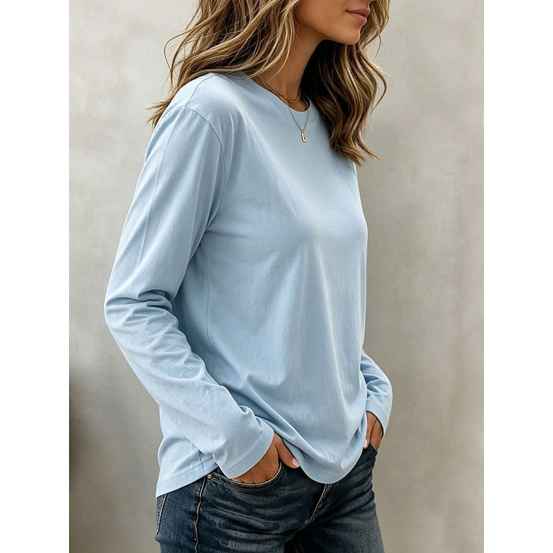 Rachel | Classic Long Sleeve Crew Neck Top Image