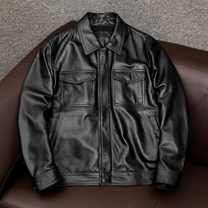 Anthony | Classic Collared Moto Jacket Image