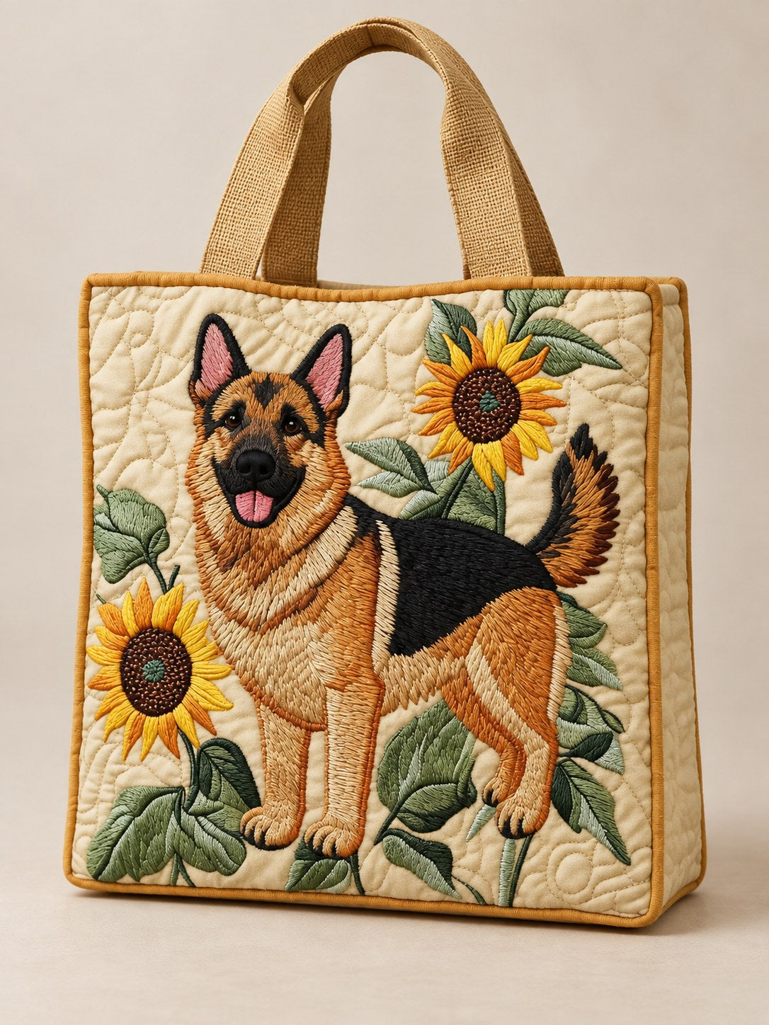Nicole | Artistic Sunflower Dog Art Tote Bag