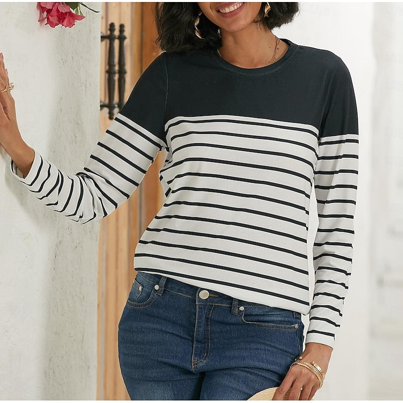 Constance | Striped Long Sleeve Top Image