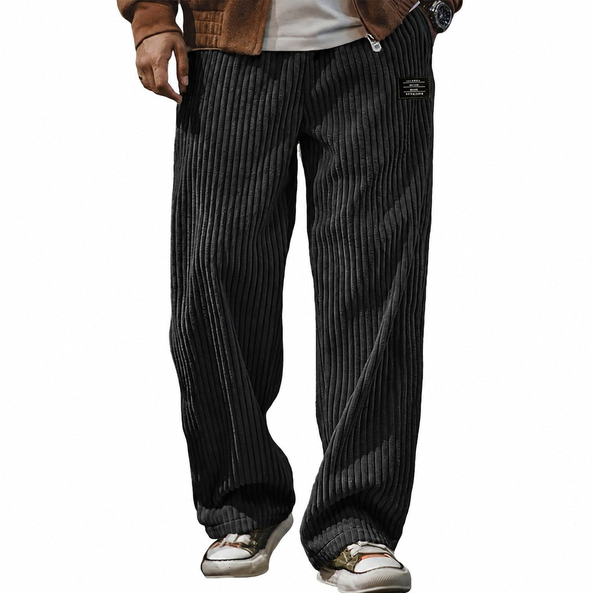 Bryson | Relaxed Ribbed Wide-Leg Pants Image