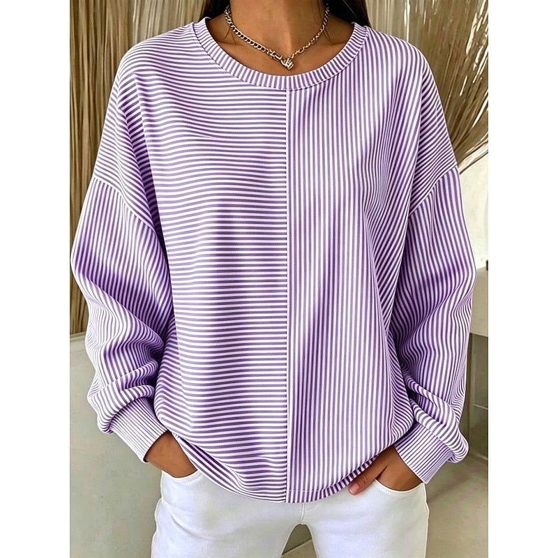 Corinna | Relaxed Striped Sweatshirt Image