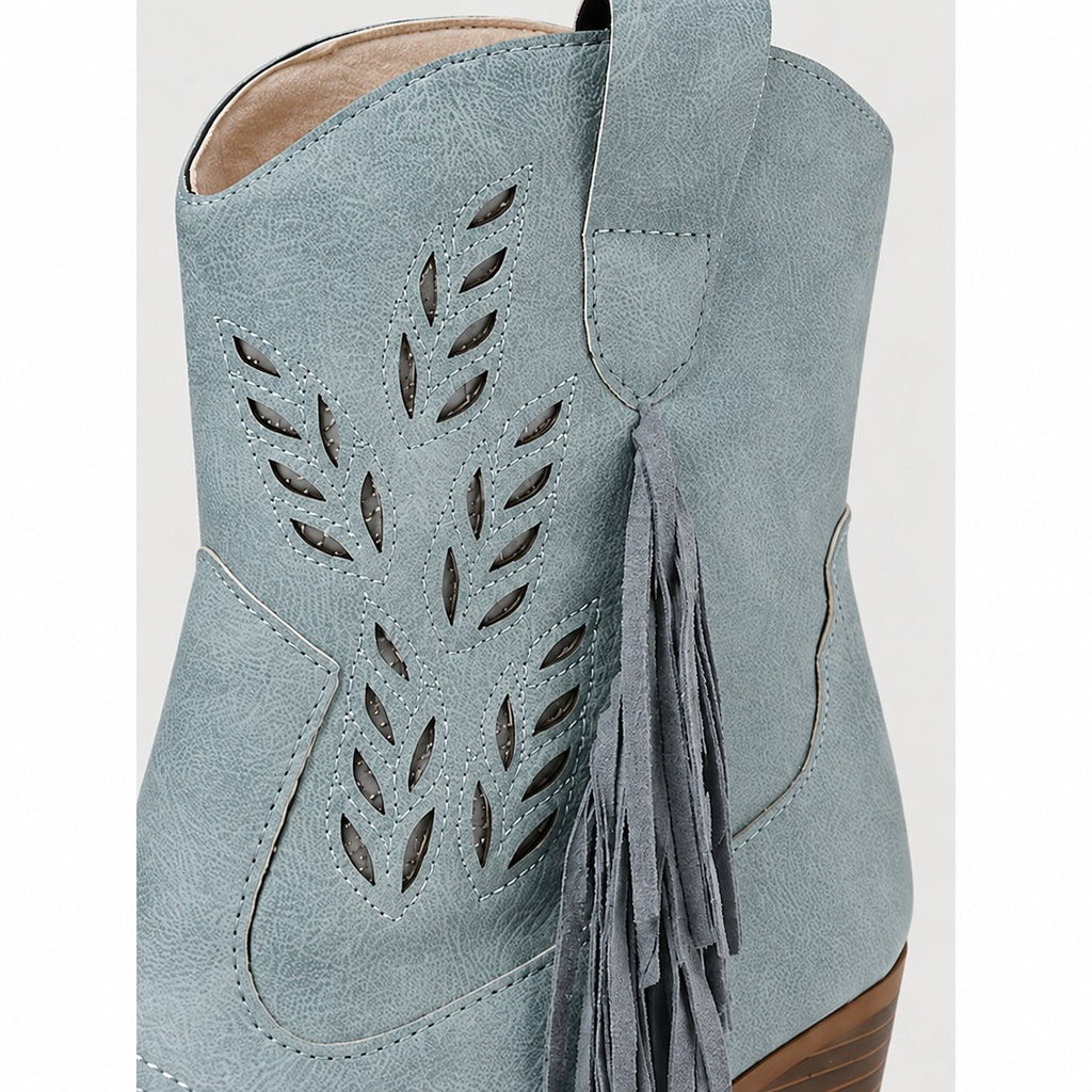 Corinne | Tasseled Western Ankle Boots
