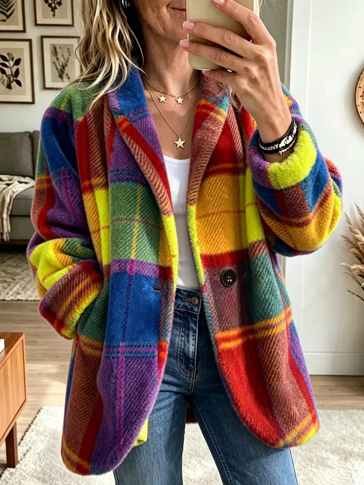Penelope | Cozy Plaid Jacket Image