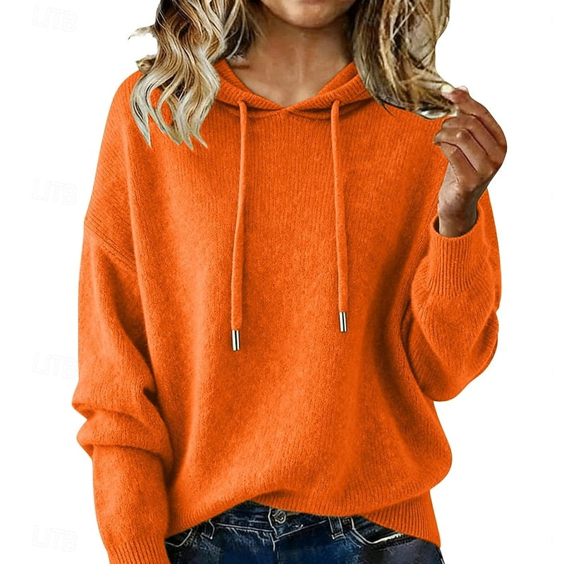 Delphine | Relaxed Hooded Knit Sweater Image