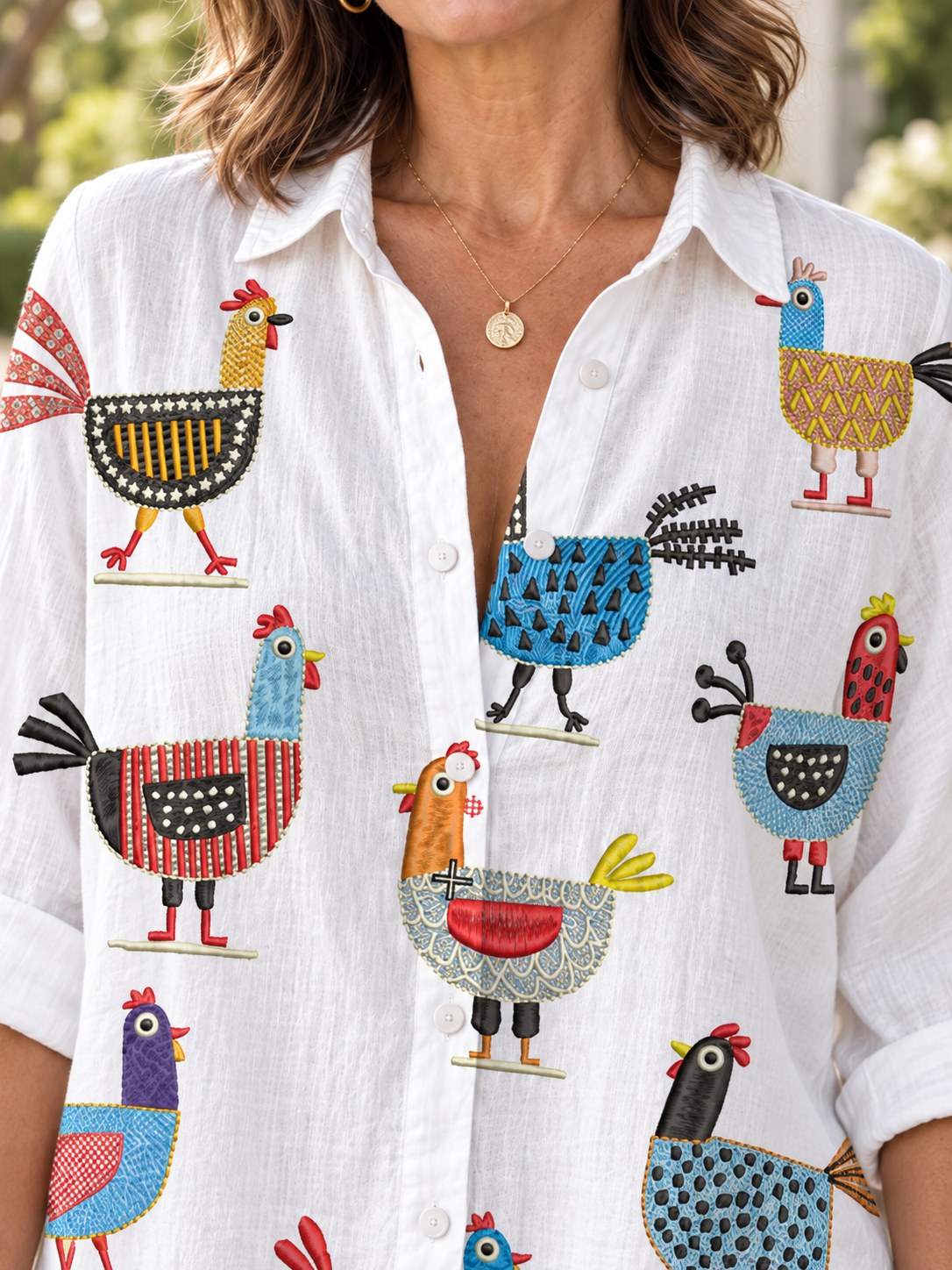 Paloma | Classic Chicken Design Blouse