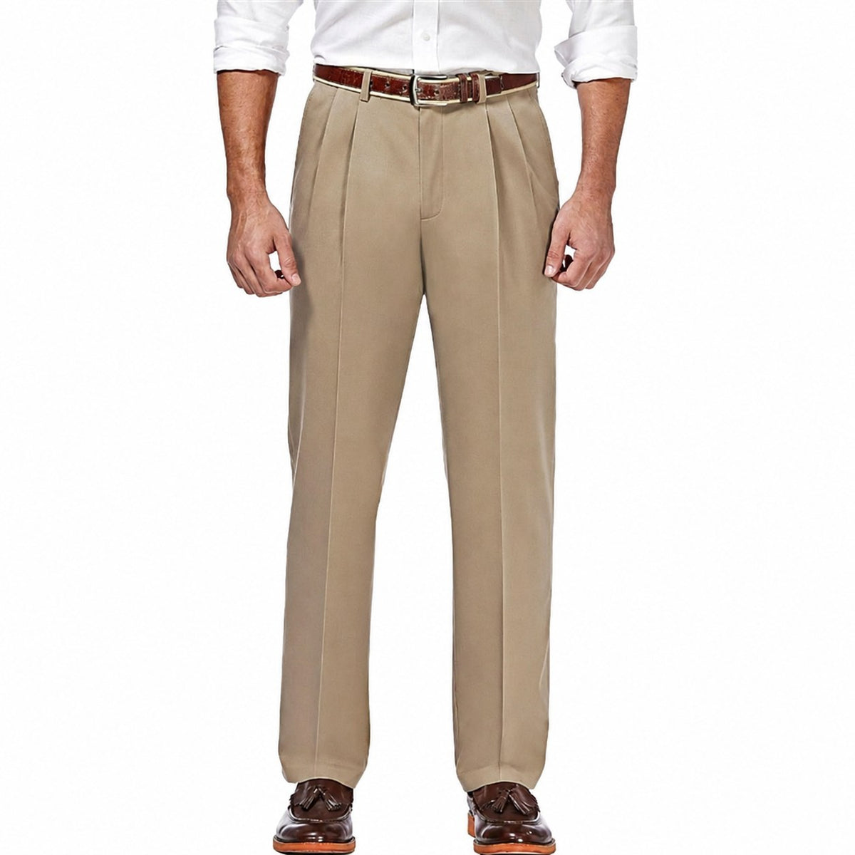 Preston | Pleated Straight-Leg Dress Trousers Image