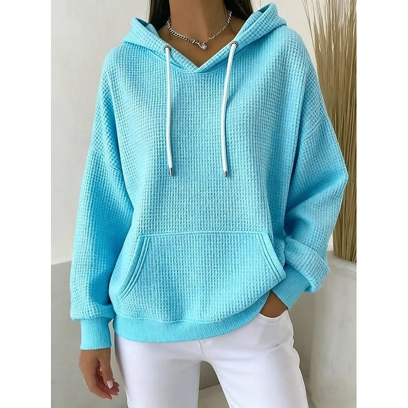 Harper | Textured Drawstring Hoodie Image