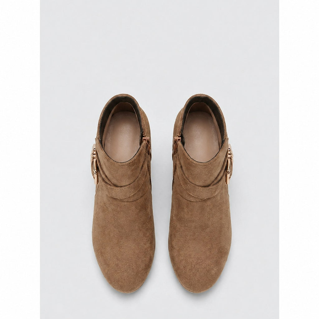 Renata | Buckle-Strap Block Heel Ankle Boots