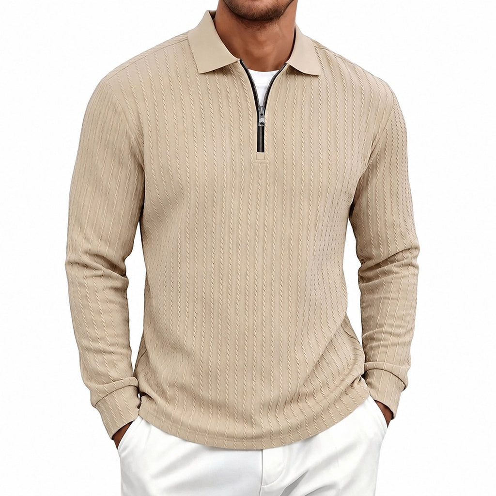 Rhett | Textured Quarter-Zip Polo Shirt