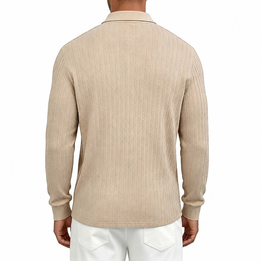Rhett | Textured Quarter-Zip Polo Shirt