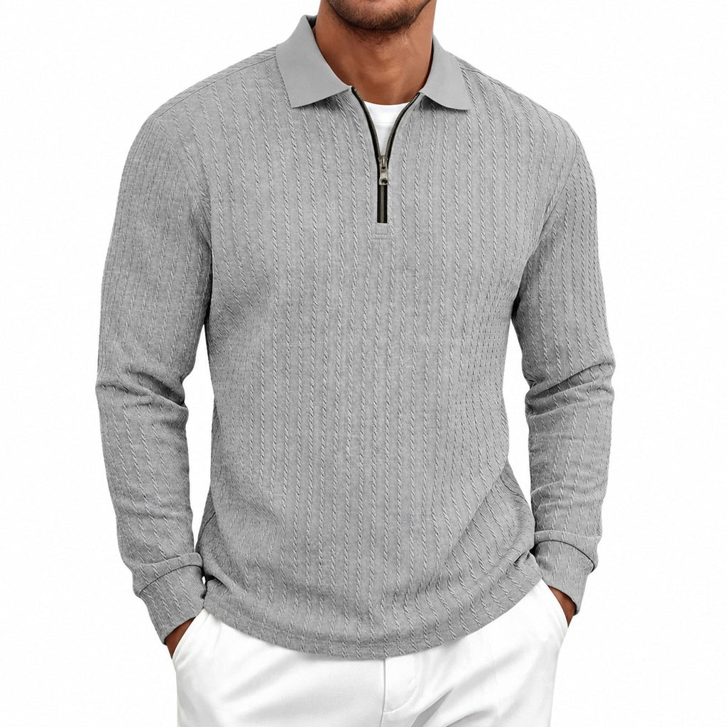 Rhett | Textured Quarter-Zip Polo Shirt