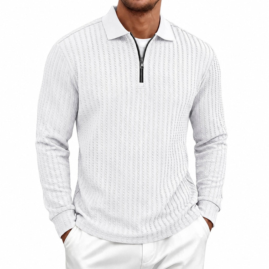 Rhett | Textured Quarter-Zip Polo Shirt