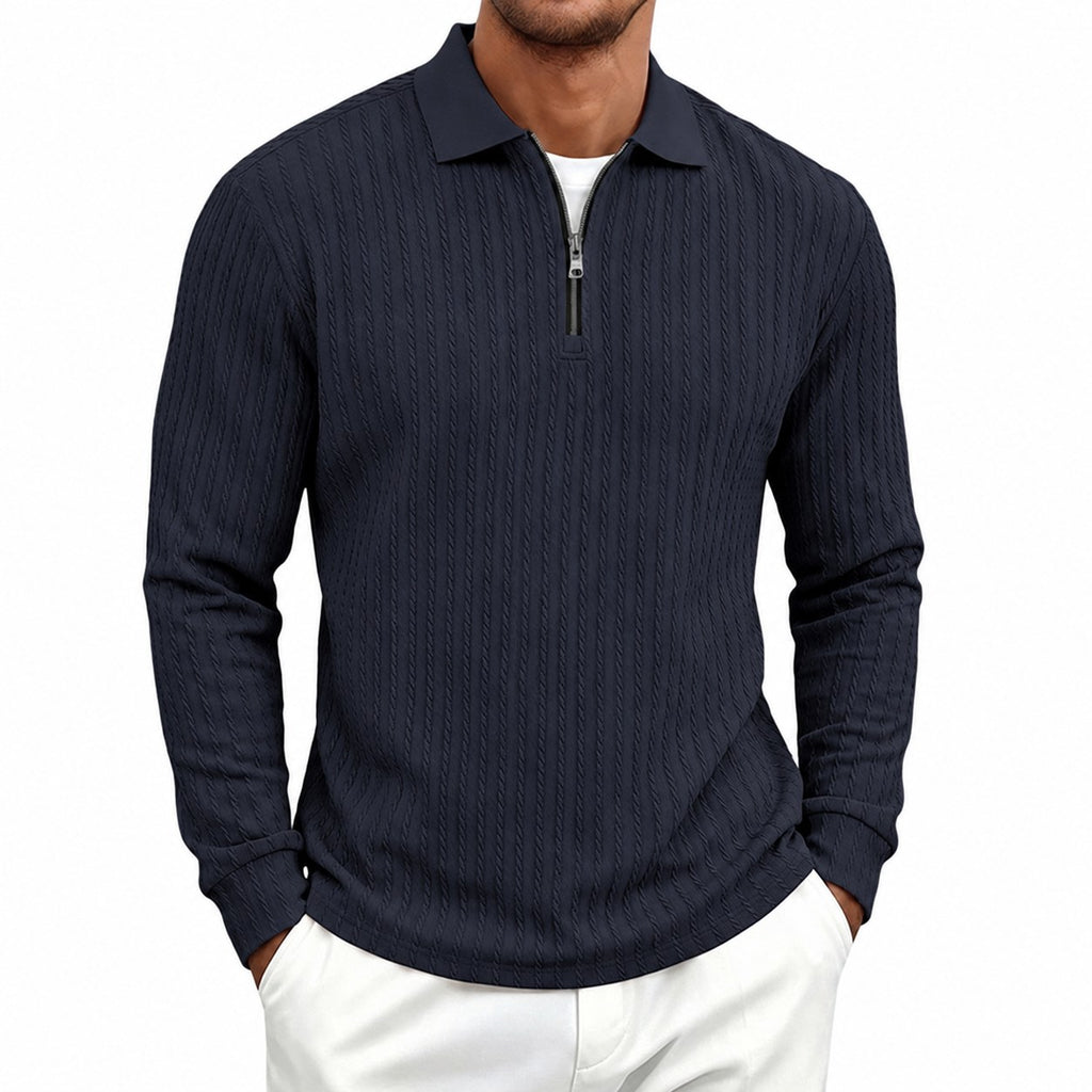 Rhett | Textured Quarter-Zip Polo Shirt