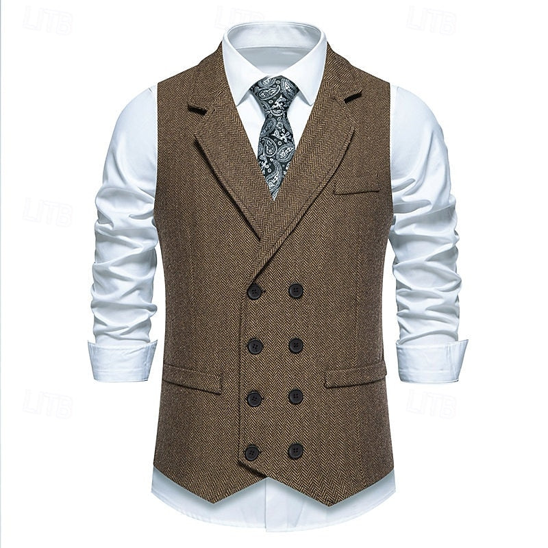 Bennett | Double-Breasted Herringbone Waistcoat Image