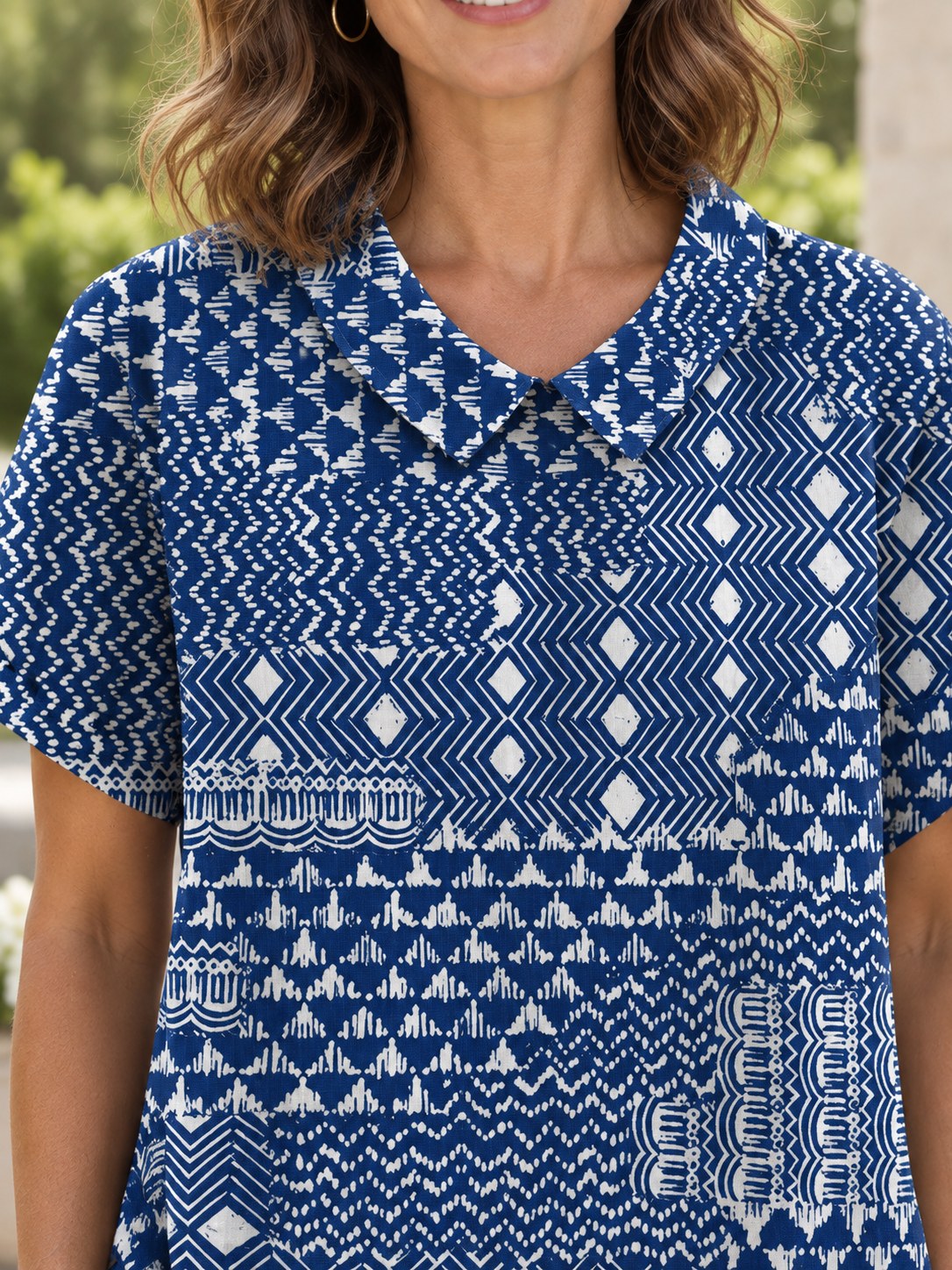Rosie | Stylish Tribal Art Collar Shirt Image