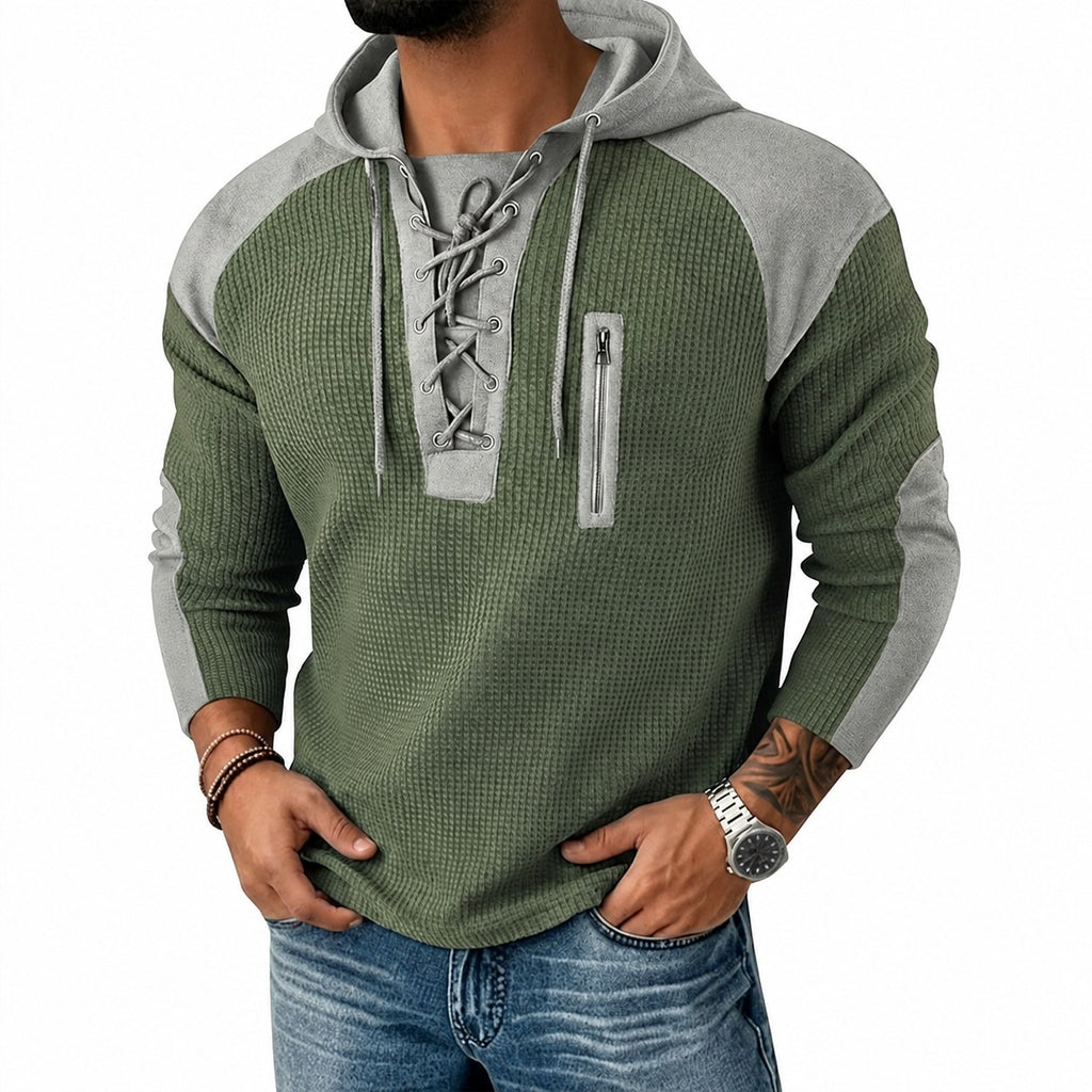 Wesley | Lace-Up Hooded Pullover Hoodie
