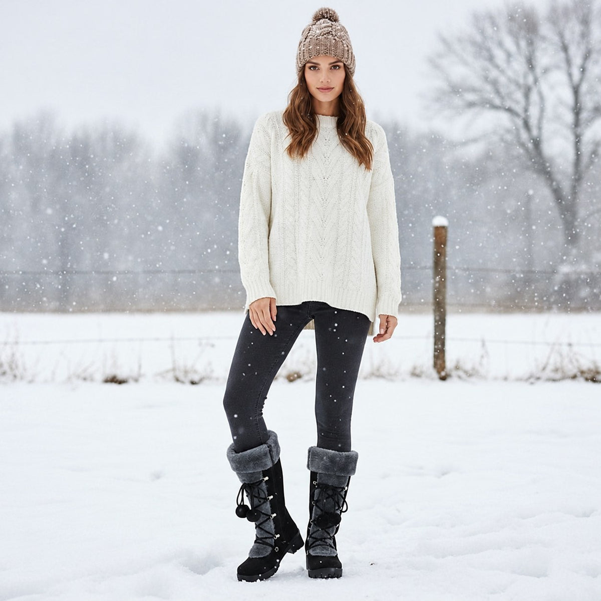 Sabrina | Cozy Lace-Up Winter Boots