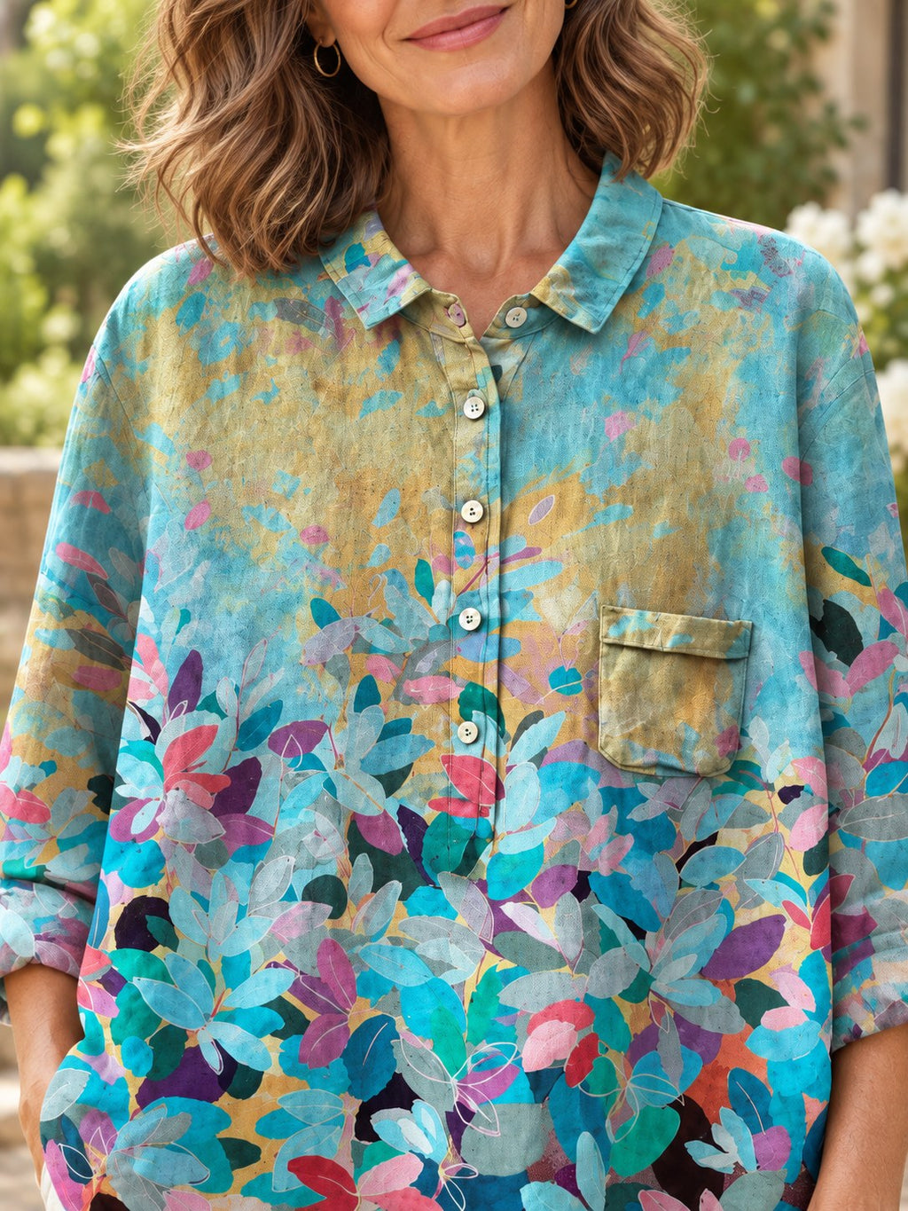 Shanice | Stylish Floral Button Blouse