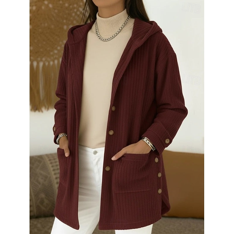 Joanna | Hooded Button-Front Coat Image