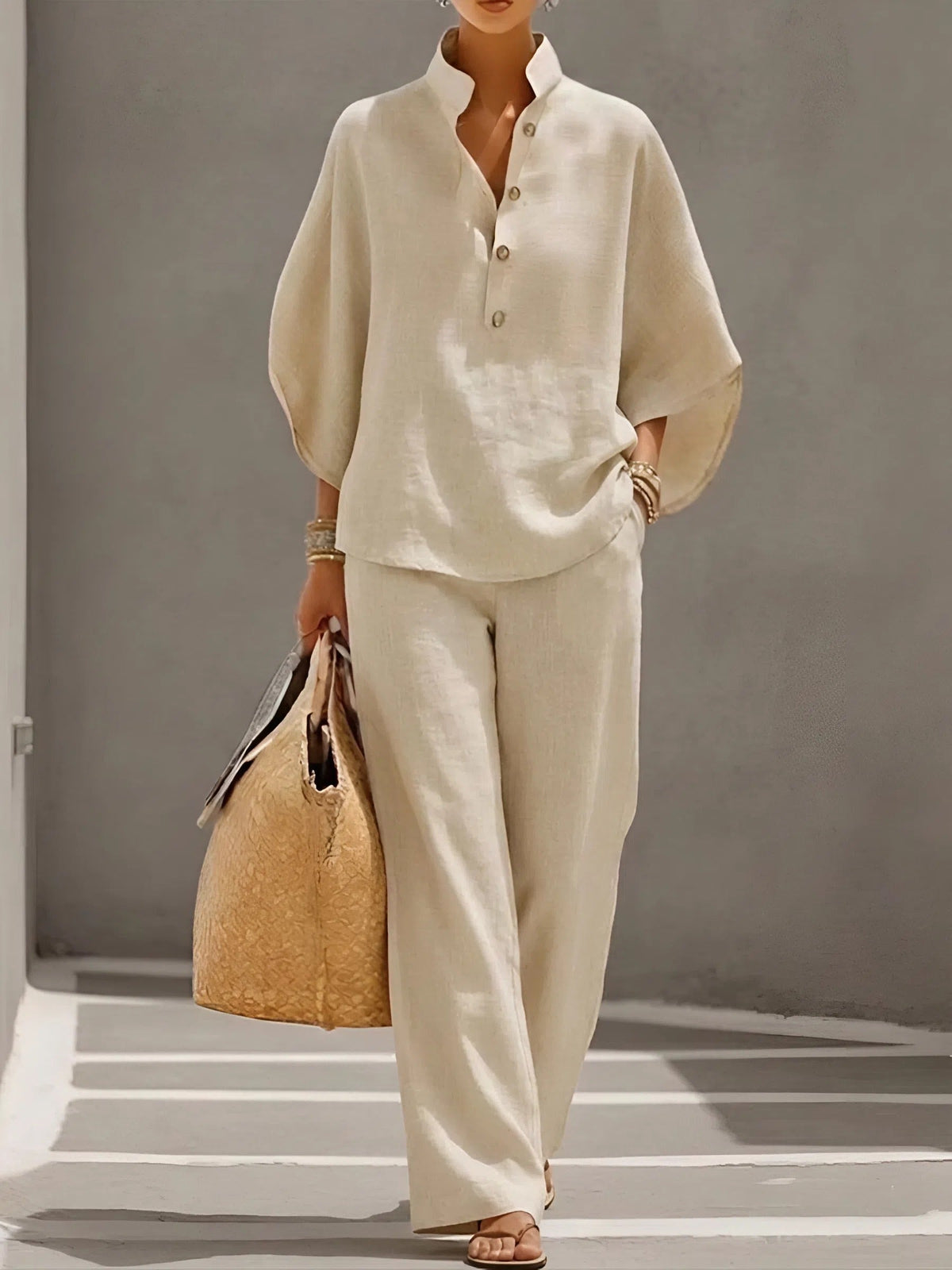 Vienna | Elegant Wide Leg and Collar 2 Piece Set Image