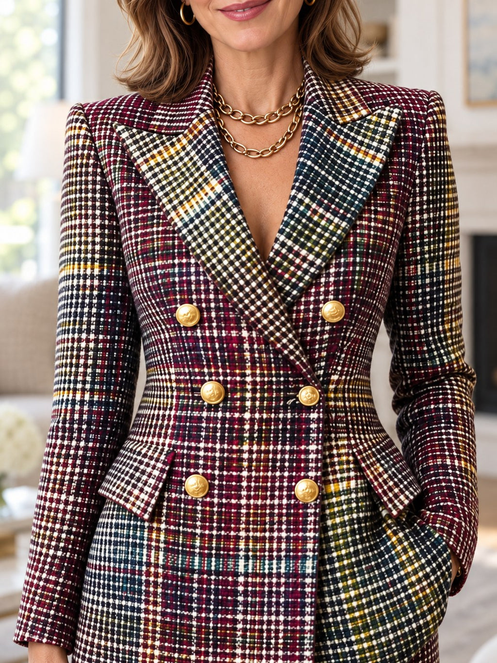 Sophia | Luxe Multicolor V-neck Suit