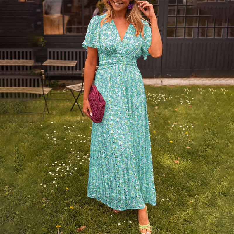 Emily | Classic V-Neck Floral Dress Image