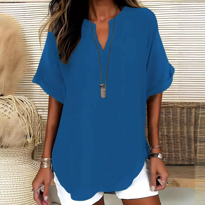 Daniela | Stylish Mid Sleeve V-Neck Blouse Image
