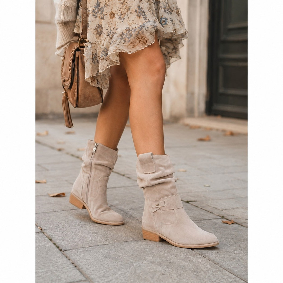 Tessa | Slouchy Buckle Ankle Boots Image