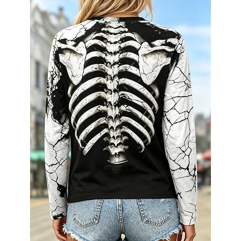 Bianca | Halloween Skeleton Long Sleeve Top Image