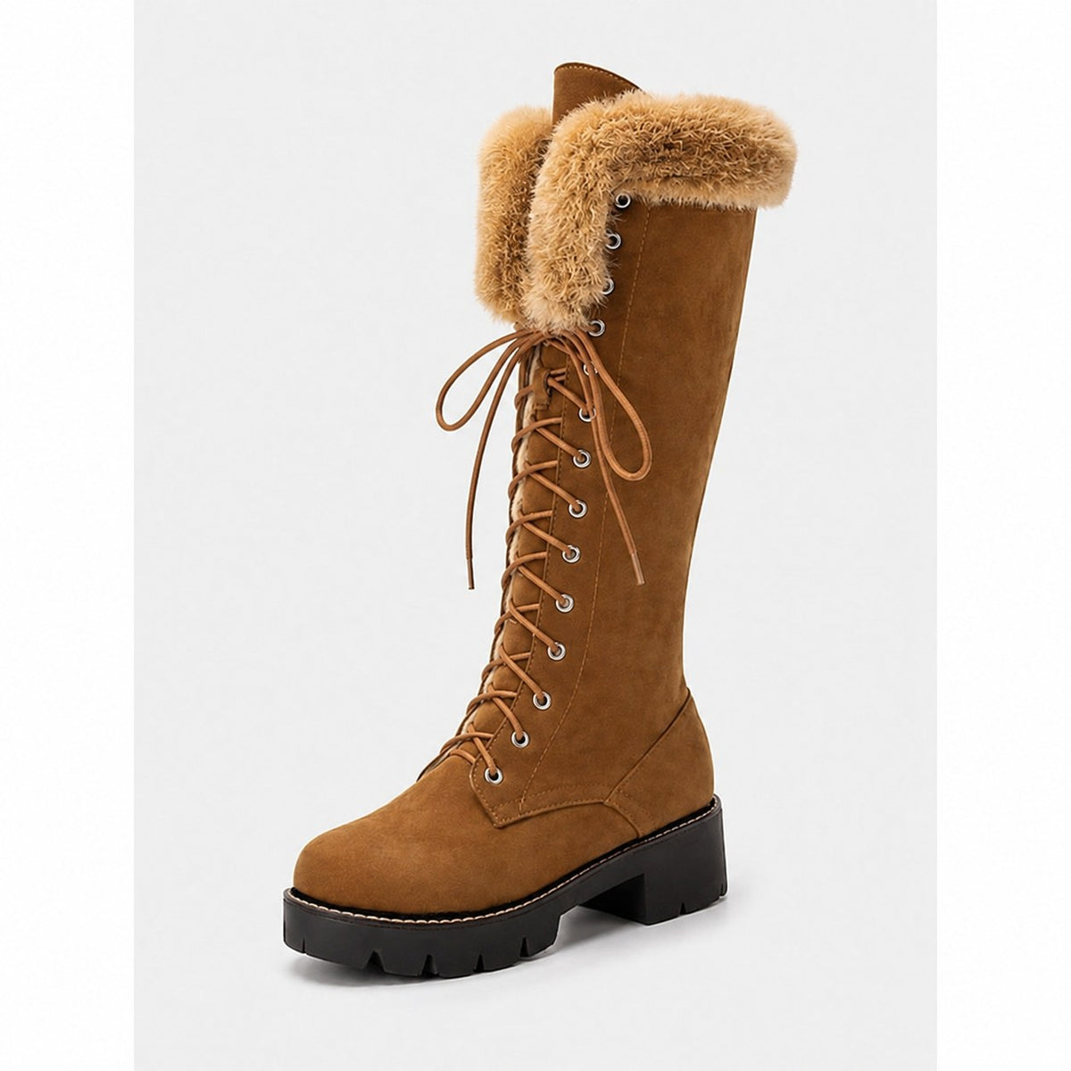 Aurelia | Cozy Lace-Up Knee-High Winter Boots