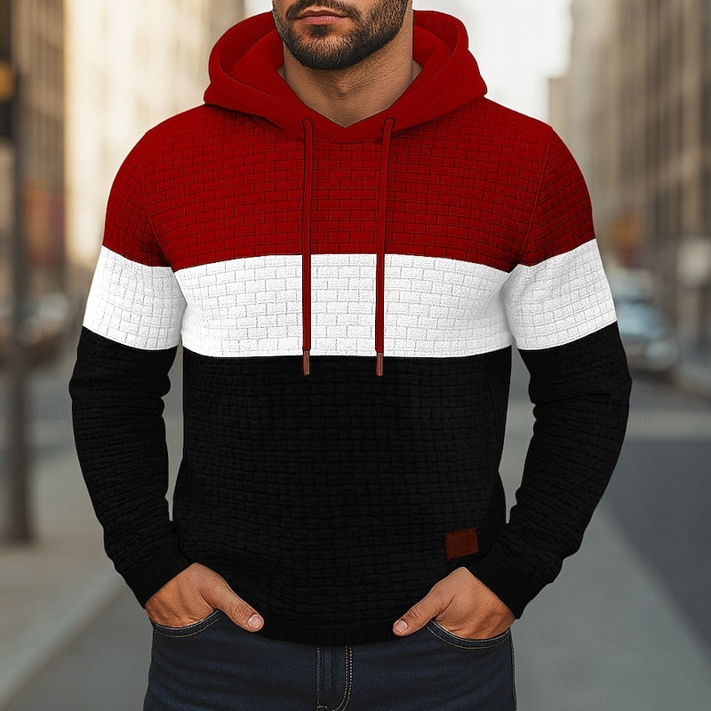 Hollis | Color-Block Textured Hoodie Image